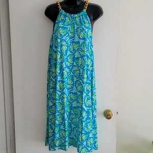 Lilly Pulitzer Blue and Green Floral Dress